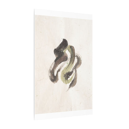 Ink Brushstroke Canvas Art | Spring Japandi Japanese Pattern Art