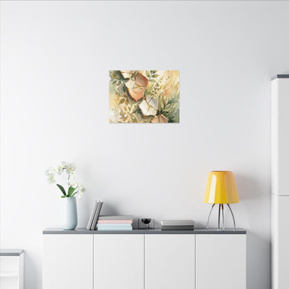 Japandi Broken Pottery in Golden Hour | Watercolor Canvas Art
