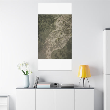 Neutral Shadow Play Canvas Art - Japanese Pattern Japandi