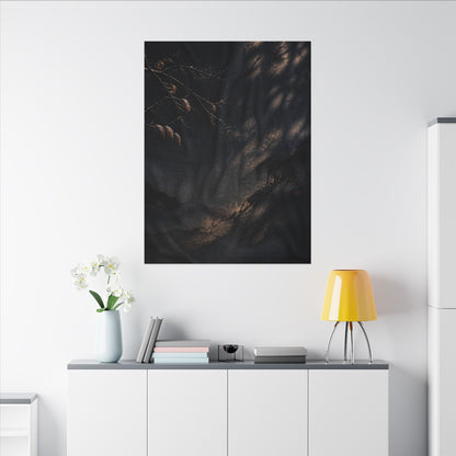 Atmospheric Silk Drape Canvas Art - Charcoal Ink Dark Japandi
