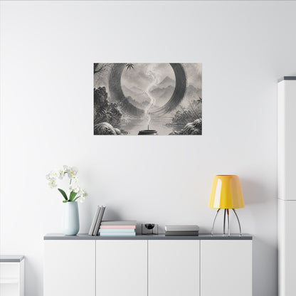 Incense Smoke Canvas Art | Winter Zen Sumi E Art