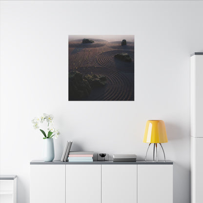 Spring Rock Garden Shadow Zen Canvas Art | Luxurious Decor