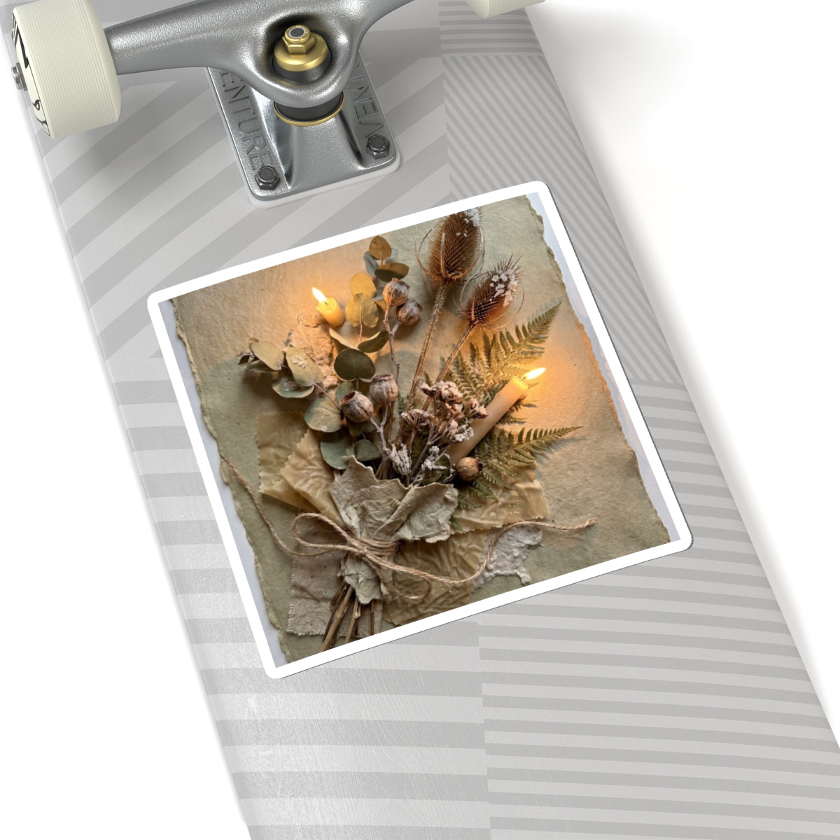 Dried Flowers Winter Sticker | Japandi Earthy Design