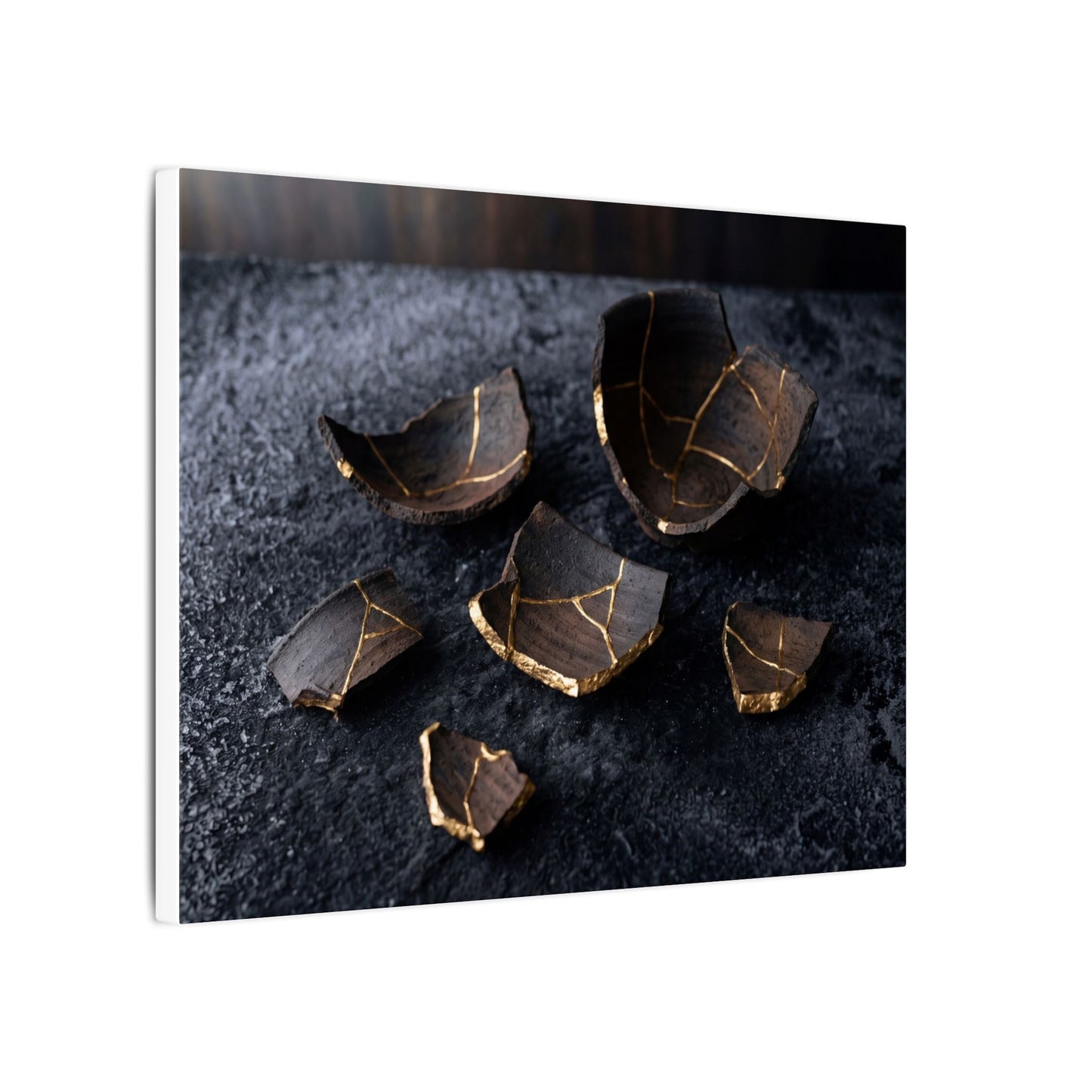 Winter Broken Pottery Shadow Zen Canvas Art | Bold Decor