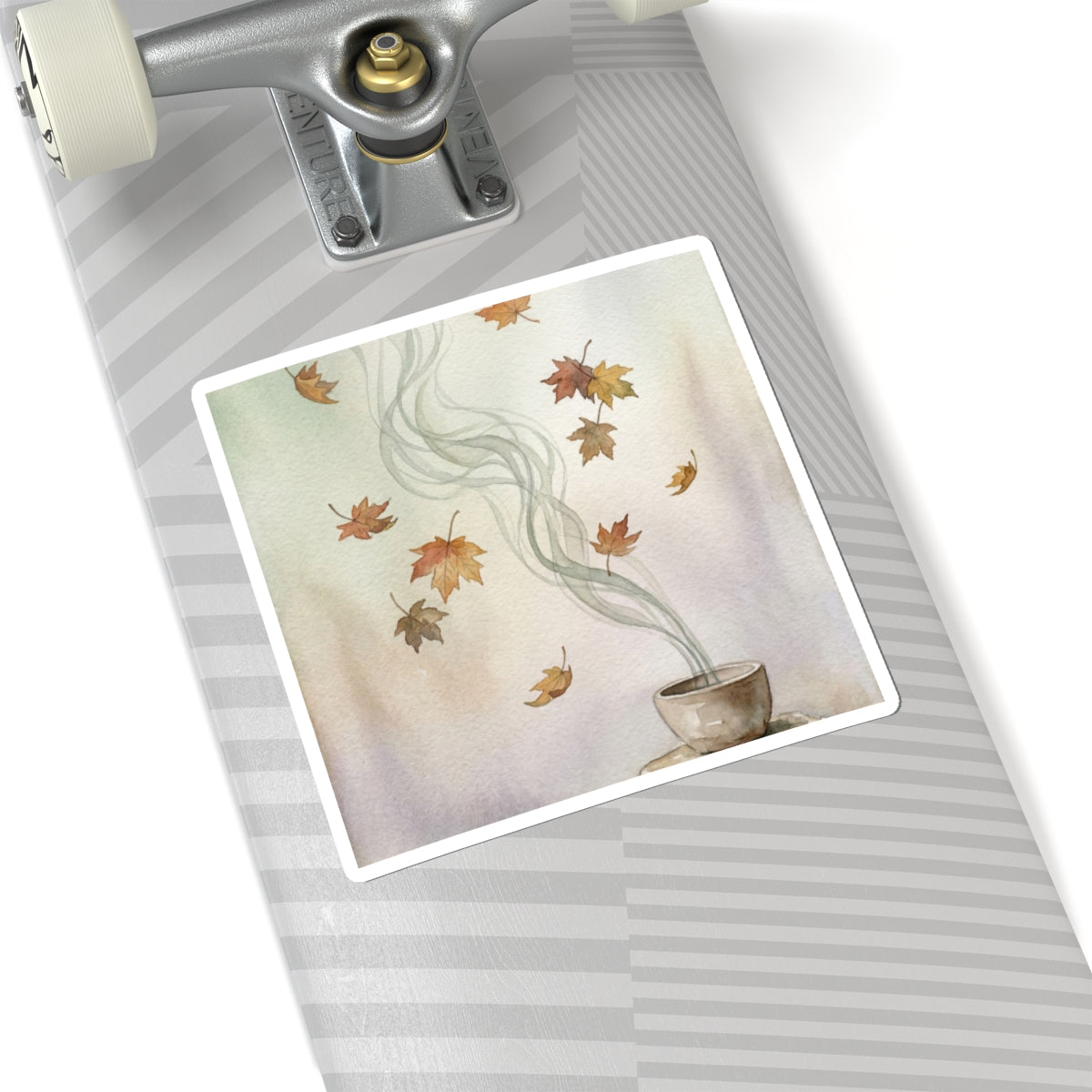 Japandi Incense Smoke in Dawn | Watercolor Sticker Art Print