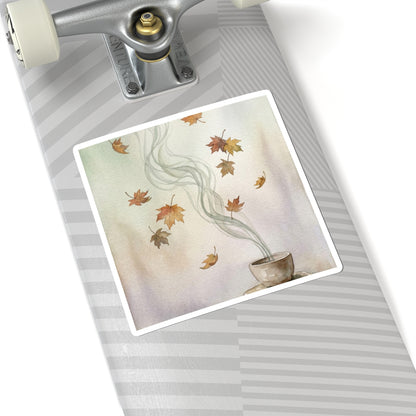 Japandi Incense Smoke in Dawn | Watercolor Sticker Art Print