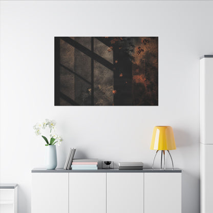 Sophisticated Shadow Play Canvas Art - Dark Texture Dark Japandi
