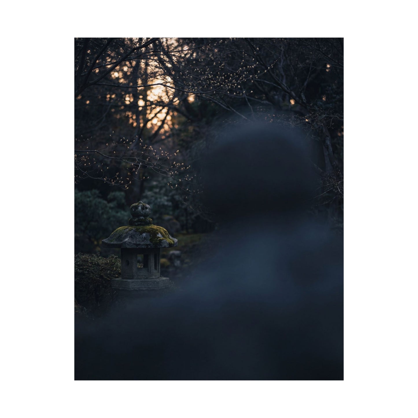 Spring Stone Lantern Moody Minimal Wall Art Print | Bold Decor