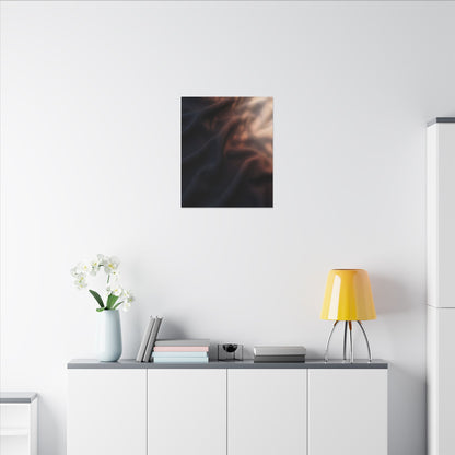 Dark Japandi Silk Drape in Dawn | Shadow Zen Canvas Art