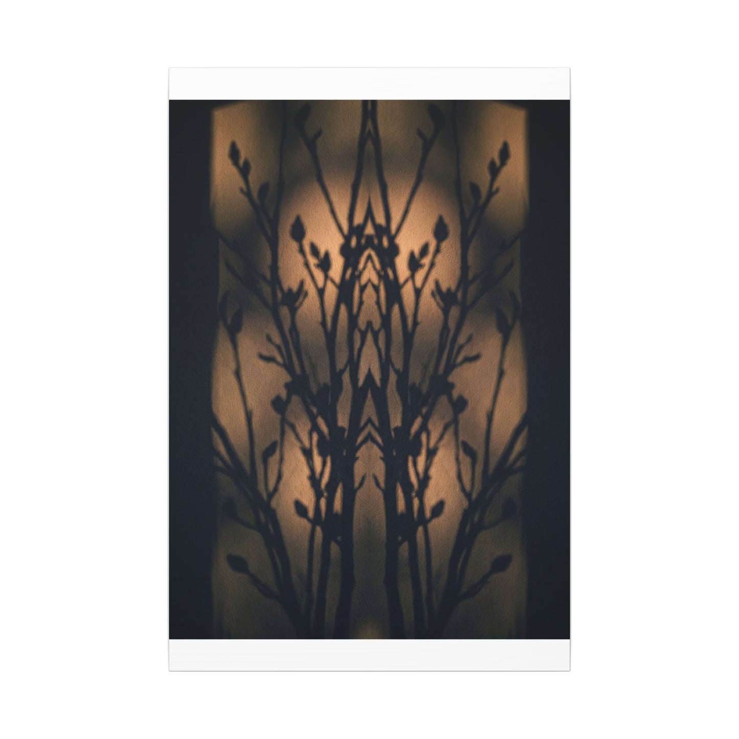 Dark Japandi Shadow Play in Golden Hour | Shadow Zen Canvas Art