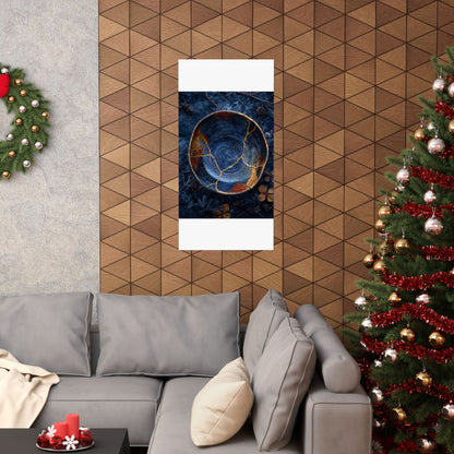 Fukinsei Ceramic Bowl Wall Art Print - Kintsugi Crackle Gold