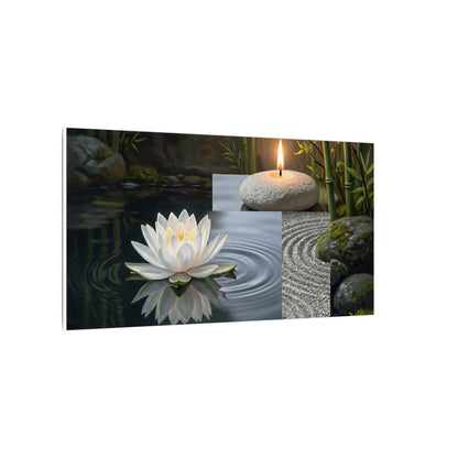Candlelight Lotus Flower Canvas Art - Zen Kanso