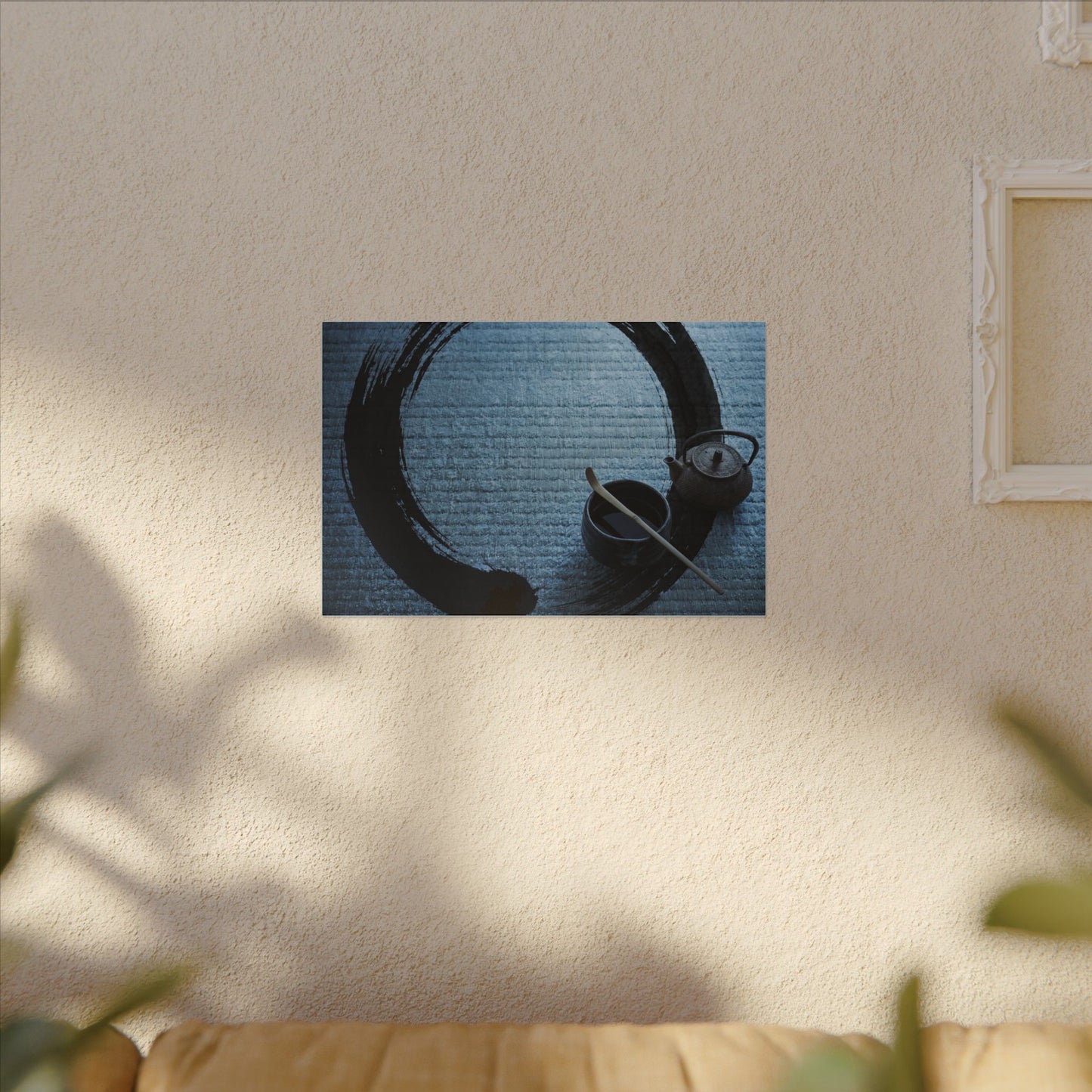 Winter Tea Ceremony Enso Canvas Art | Peaceful Decor