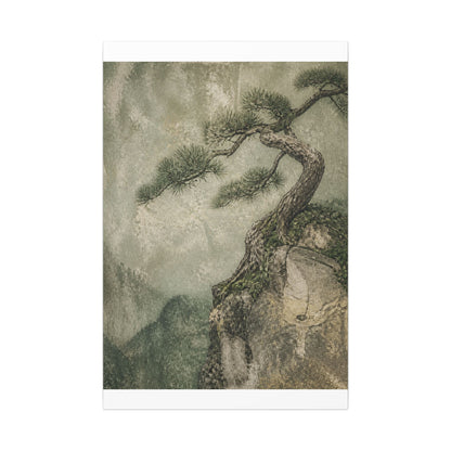 Fukinsei Pine Tree Canvas Art - Japandi Texture