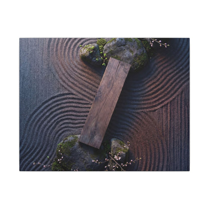 Spring Rock Garden Moody Minimal Canvas Art | Atmospheric Decor