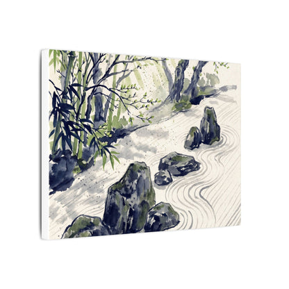 Dappled Rock Garden Canvas Art - Zen Mono No Aware