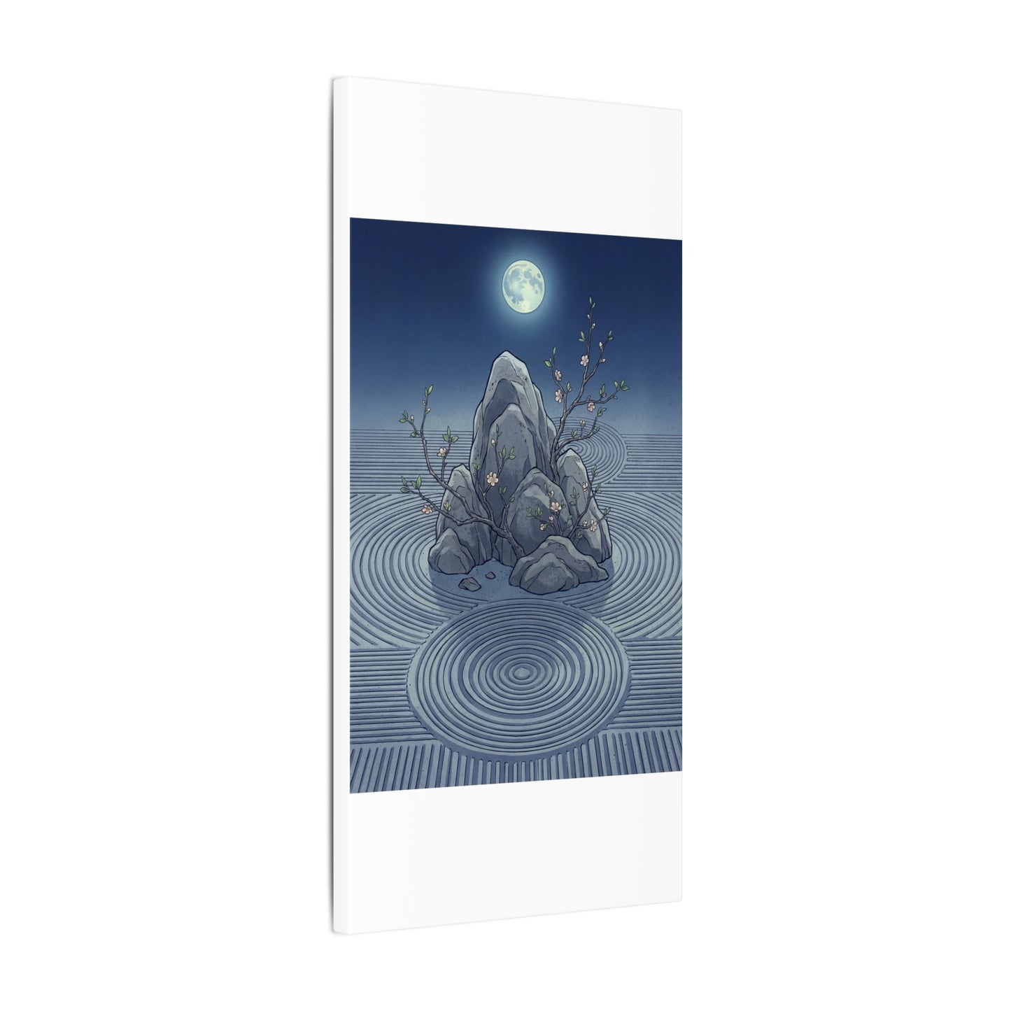 Spring Rock Garden Ukiyo E Inspired Canvas Art | Tranquil Decor