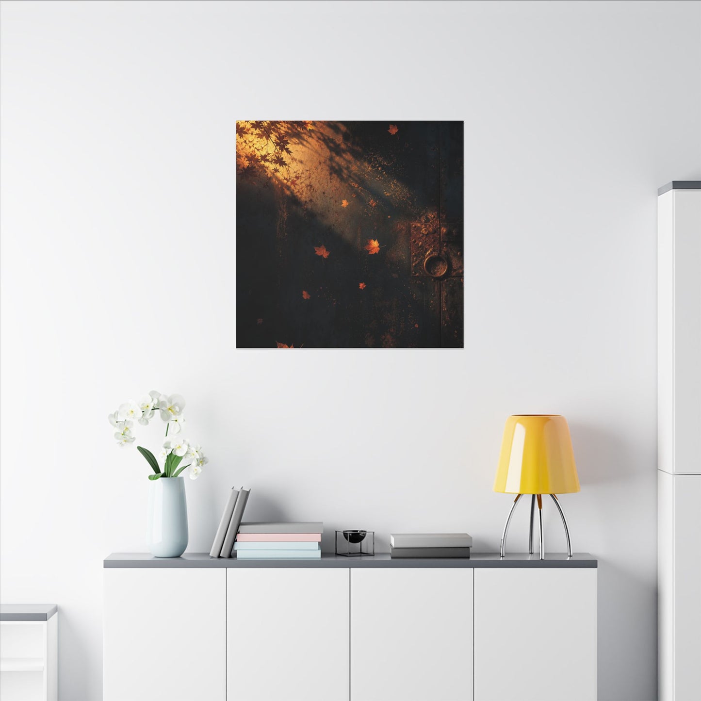 Dark Japandi Rust Patina in Golden Hour | Shadow Zen Canvas Art