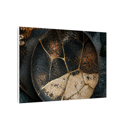 Kintsugi Rust Patina in Dawn | Gold Repair Canvas Art
