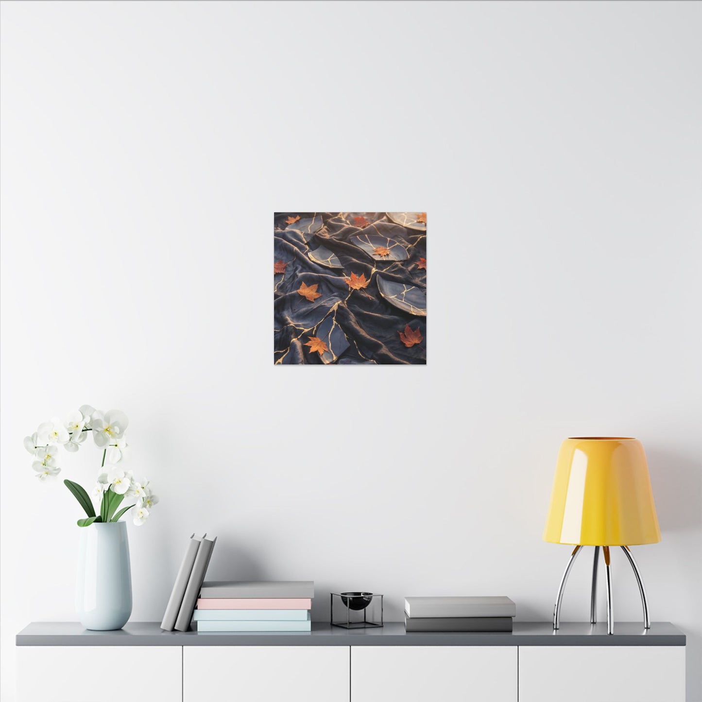 Golden Hour Silk Drape Canvas Art - Kintsugi Shibui