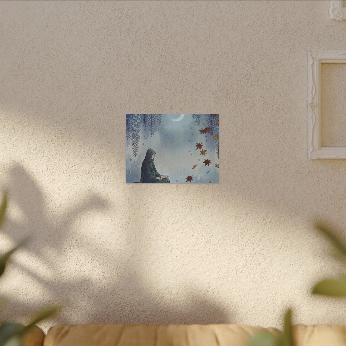 Zen Wisteria in Moonlight | Ukiyo E Inspired Canvas Art