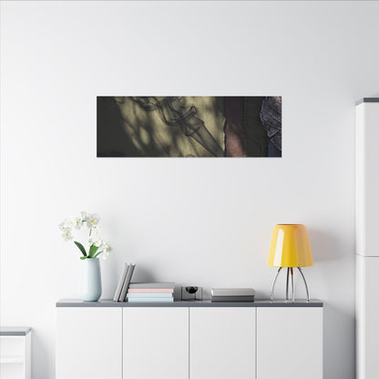 Ma Incense Smoke Canvas Art - Dark Japandi Dark Texture