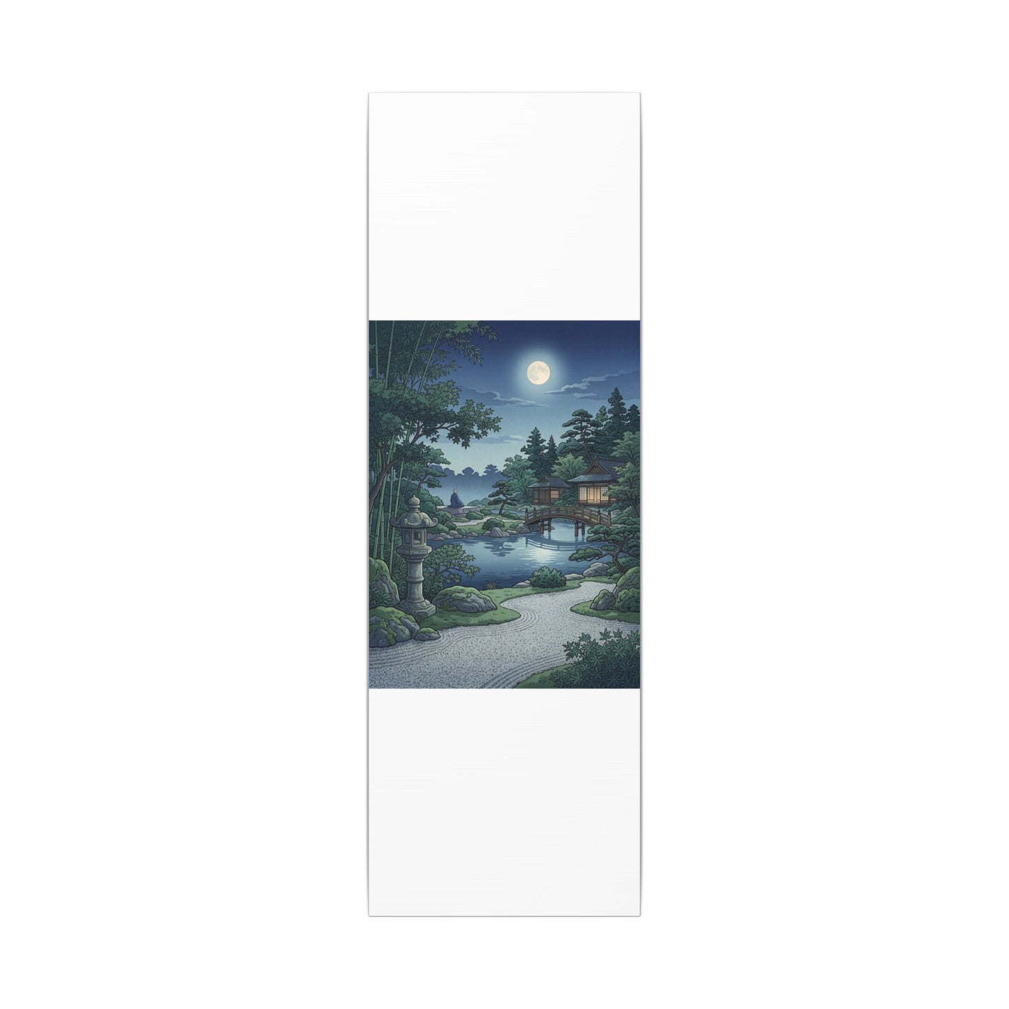 Summer Moonlit Garden Ukiyo E Inspired Canvas Art | Serene Decor