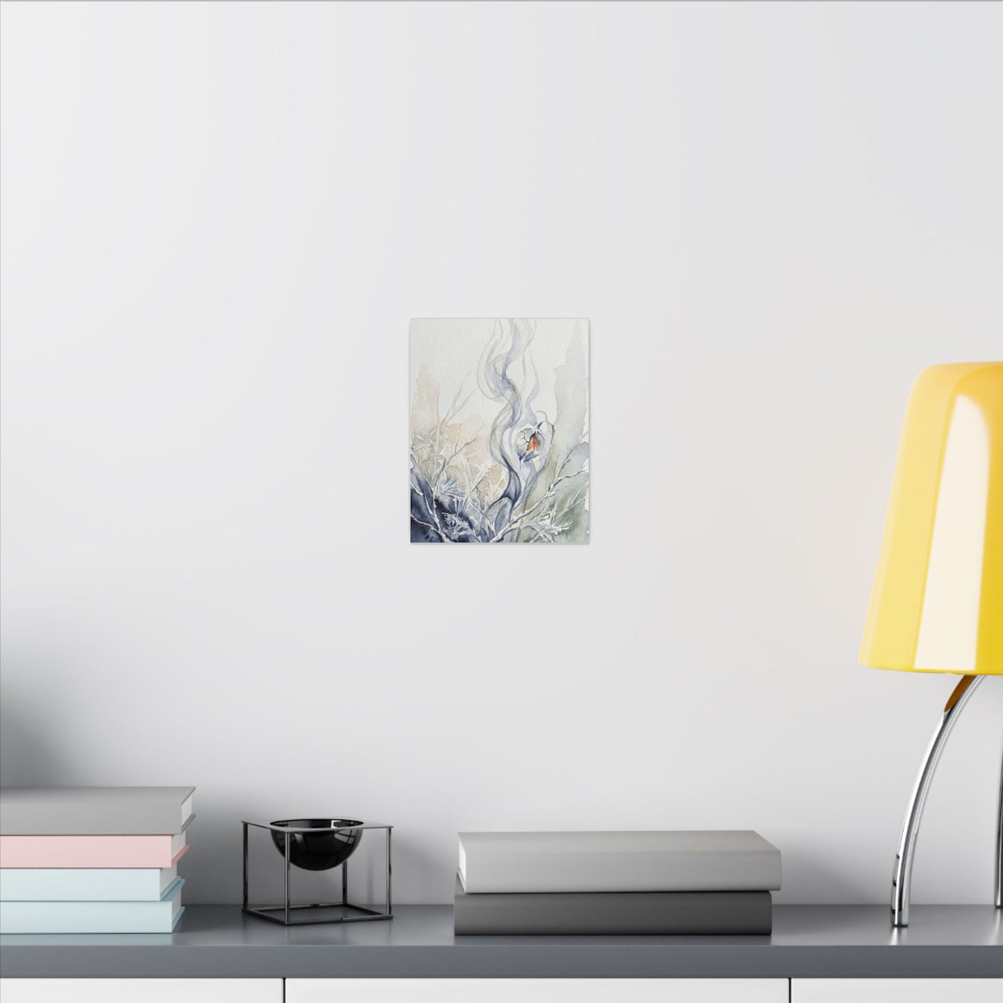 Earthy Incense Smoke Canvas Art - Watercolor Japandi