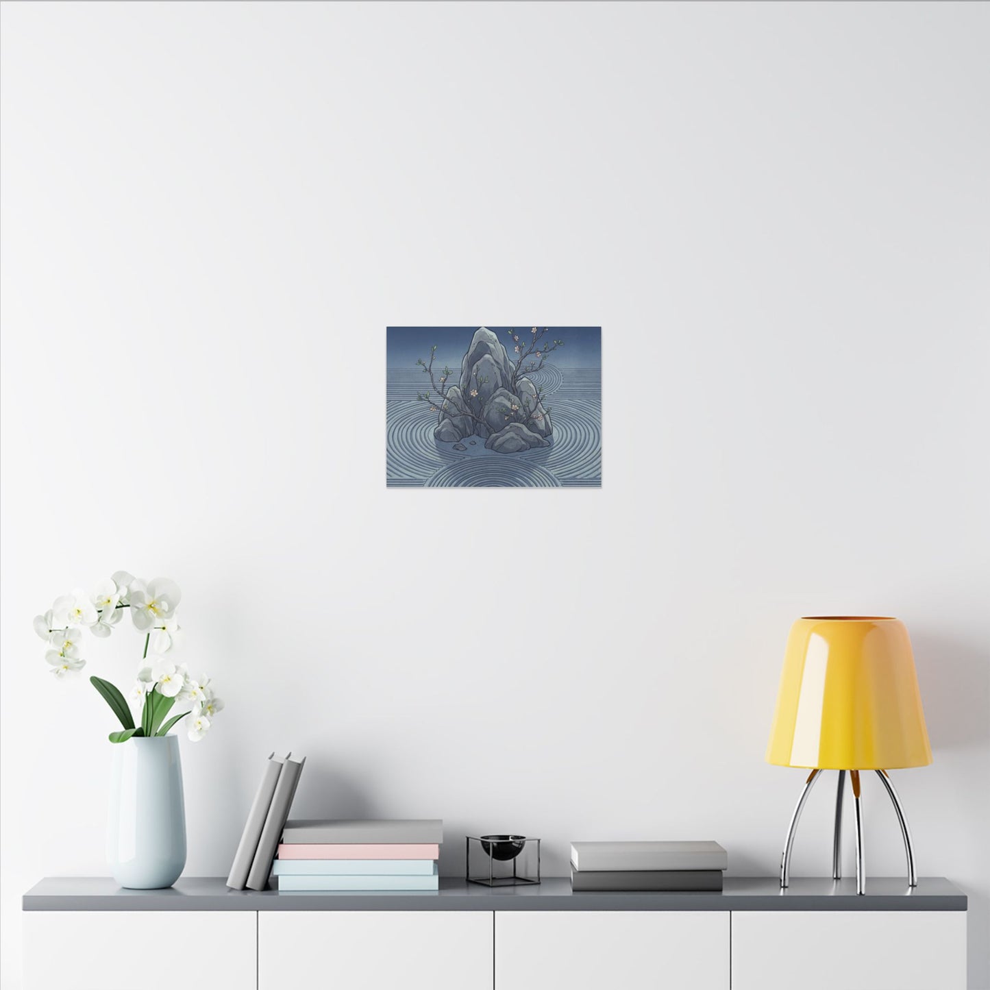 Spring Rock Garden Ukiyo E Inspired Canvas Art | Tranquil Decor