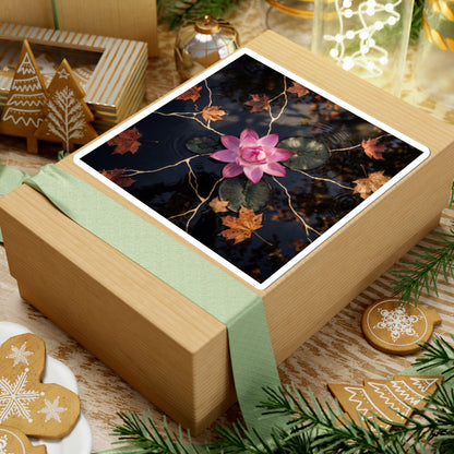 Lotus Flower Autumn Sticker | Kintsugi Beautiful Design