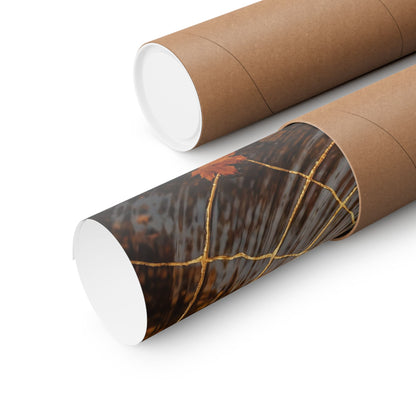Water Ripple Autumn Wall Art Print | Kintsugi Resilient Design