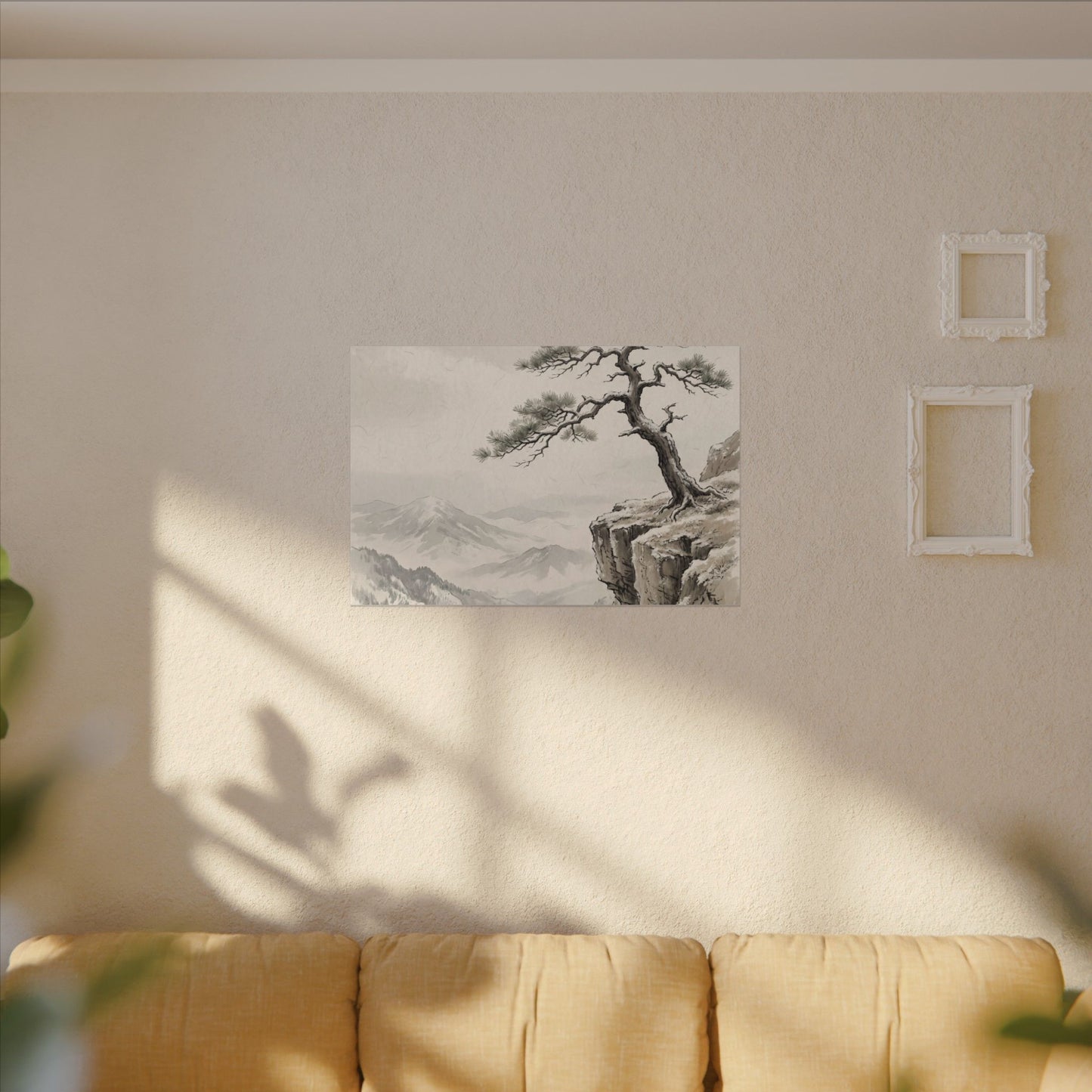 Seijaku Pine Tree Canvas Art - Japandi Japanese Pattern