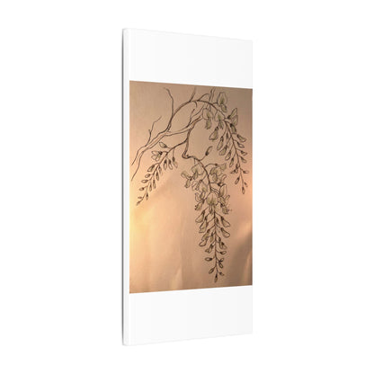 Japandi Wisteria in Candlelight | Minimal Line Canvas Art