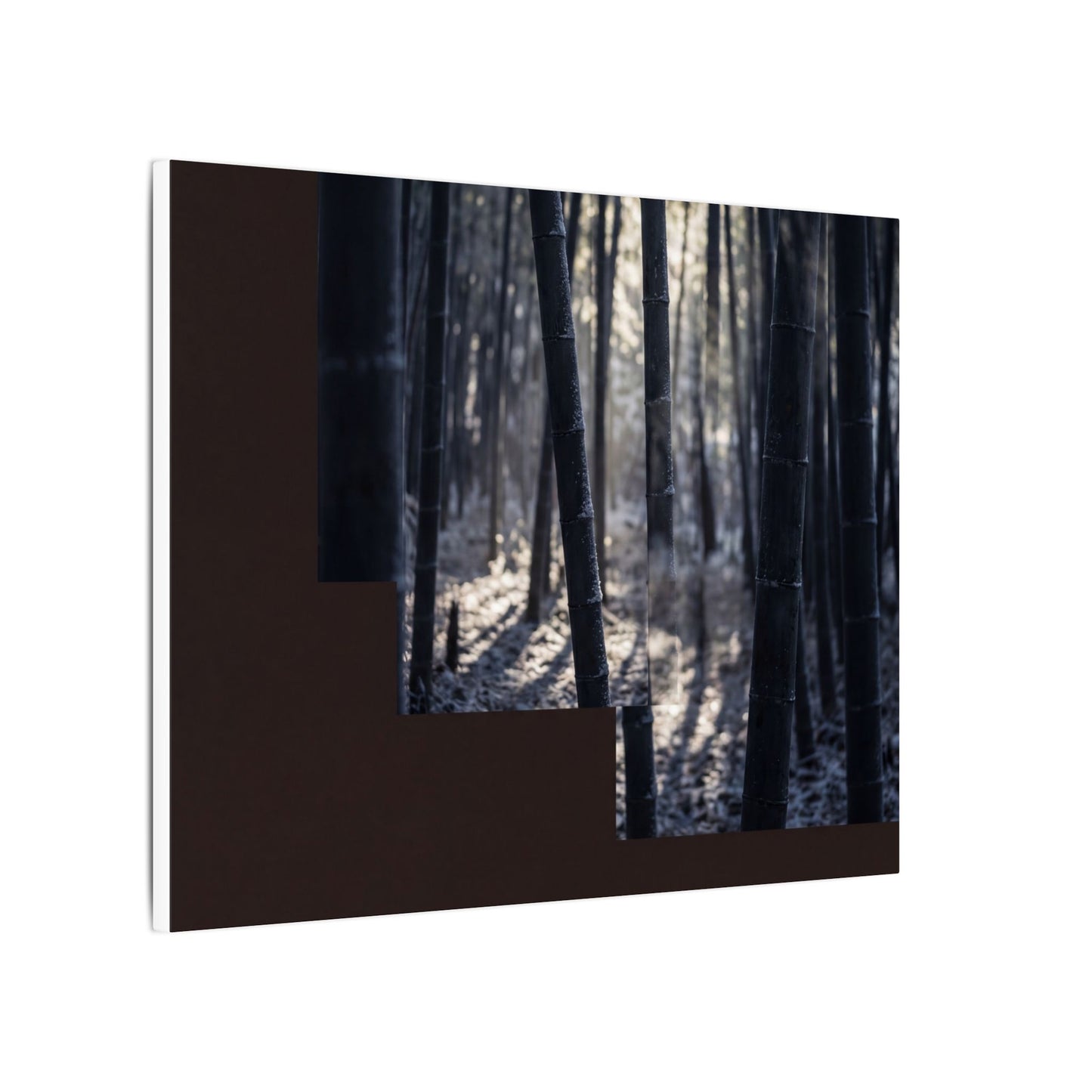 Bamboo Grove Canvas Art | Winter Dark Japandi Moody Minimal Art