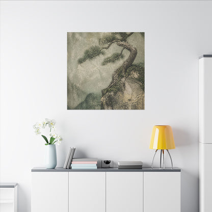 Fukinsei Pine Tree Canvas Art - Japandi Texture