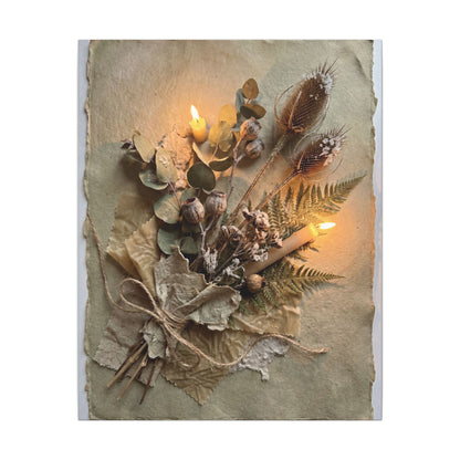 Dried Flowers Texture Canvas Art | Warm Japandi Art