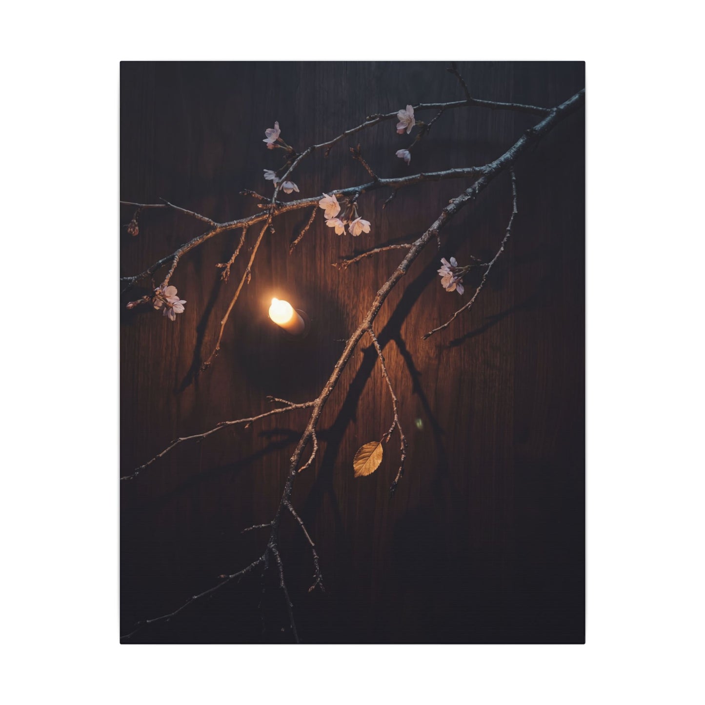 Datsuzoku Cherry Blossom Canvas Art - Dark Japandi Moody Minimal