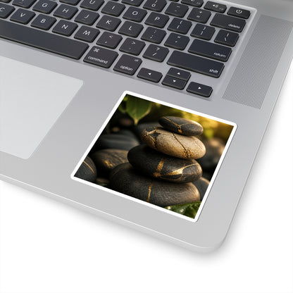 Golden Hour River Stones Sticker - Kintsugi Kanso