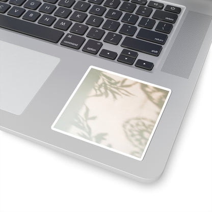 Elegant Shadow Play Sticker - Japanese Pattern Japandi Art Print