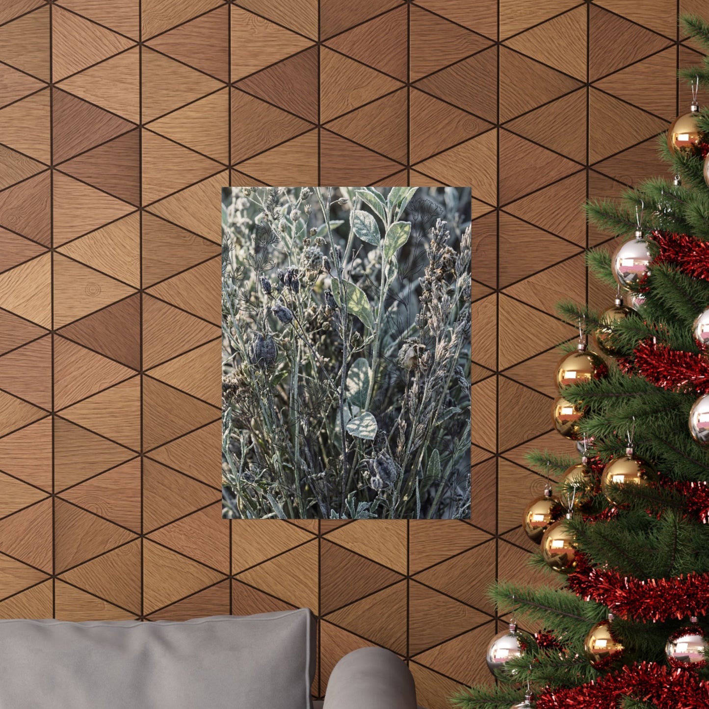 Dried Flowers Winter Wall Art Print | Japandi Neutral Design
