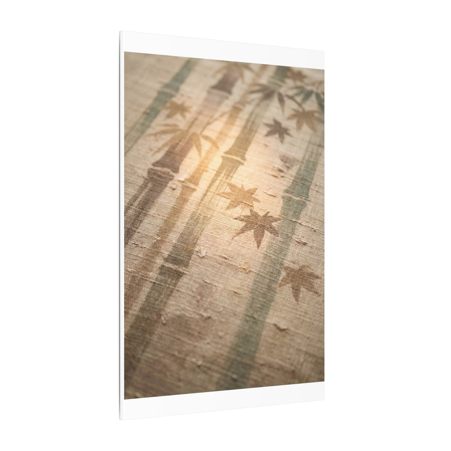 Autumn Bamboo Grove Japanese Pattern Canvas Art | Neutral Decor