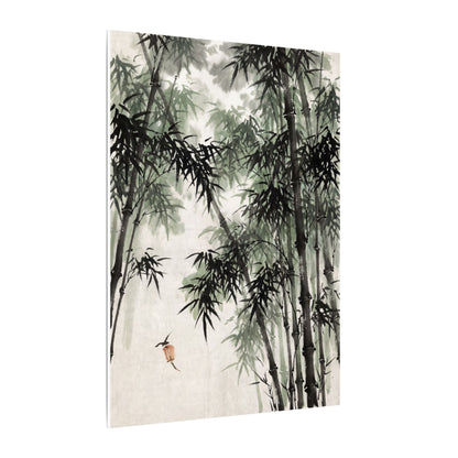 Zen Bamboo Grove in Overcast | Sumi E Canvas Art