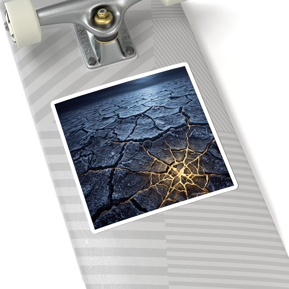 Cracked Earth Gold Vein Sticker | Philosophical Kintsugi Art