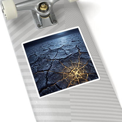 Cracked Earth Gold Vein Sticker | Philosophical Kintsugi Art