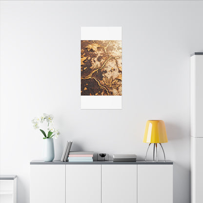 Kintsugi Rust Patina in Golden Hour | Gold Vein Canvas Art