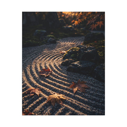 Rock Garden Moody Minimal Canvas Art | Bold Dark Japandi Art