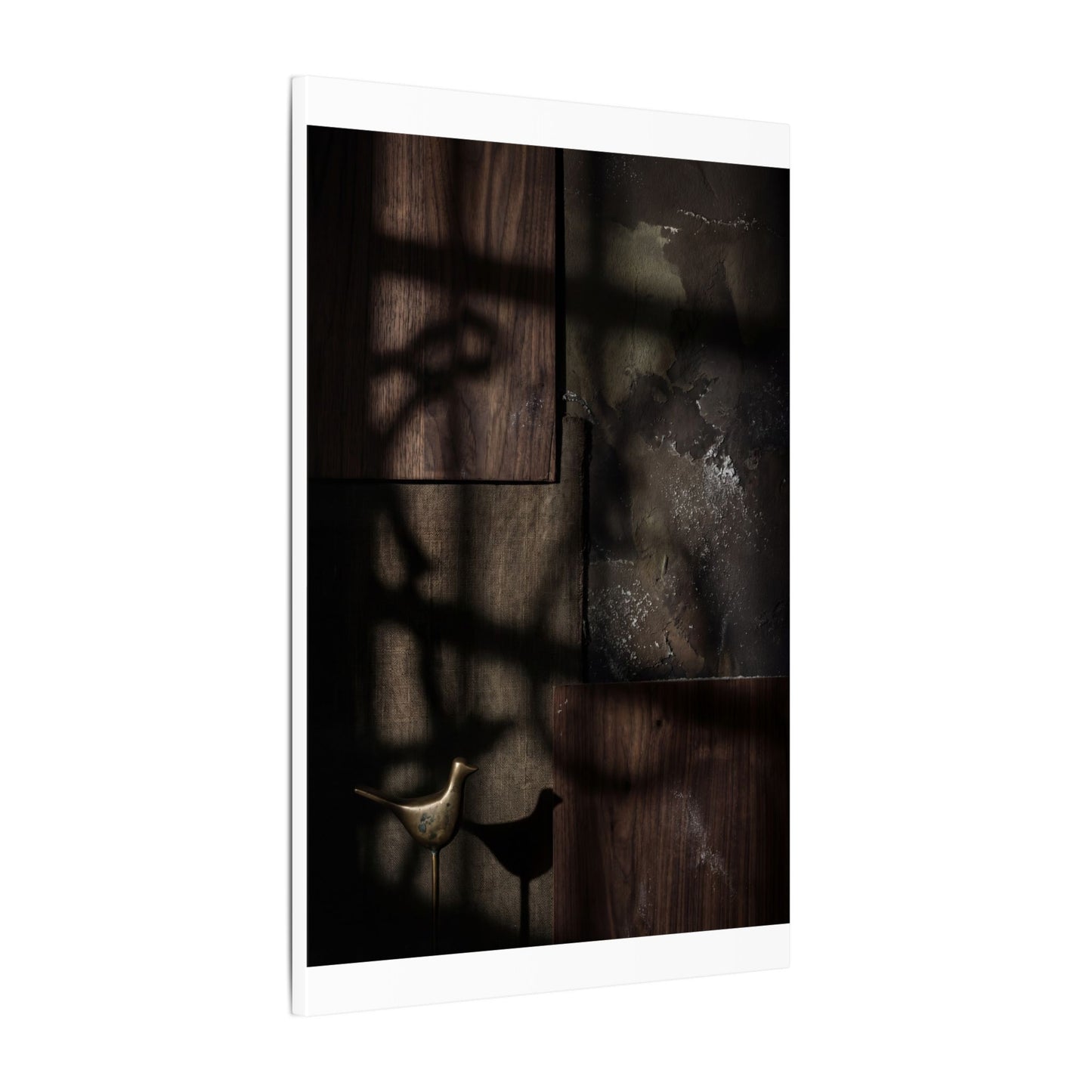 Dark Japandi Shadow Play in Candlelight | Dark Texture Canvas Art