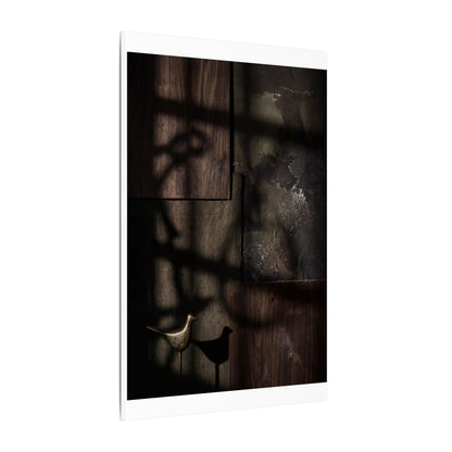 Dark Japandi Shadow Play in Candlelight | Dark Texture Canvas Art