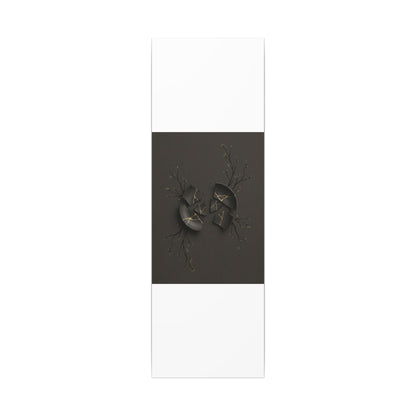 Sophisticated Broken Pottery Canvas Art - Charcoal Ink Dark Japandi