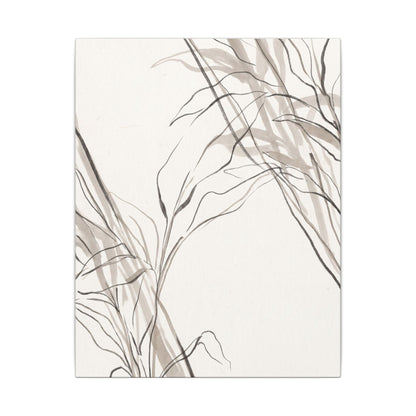 Neutral Shoji Screen Canvas Art - Minimal Line Japandi